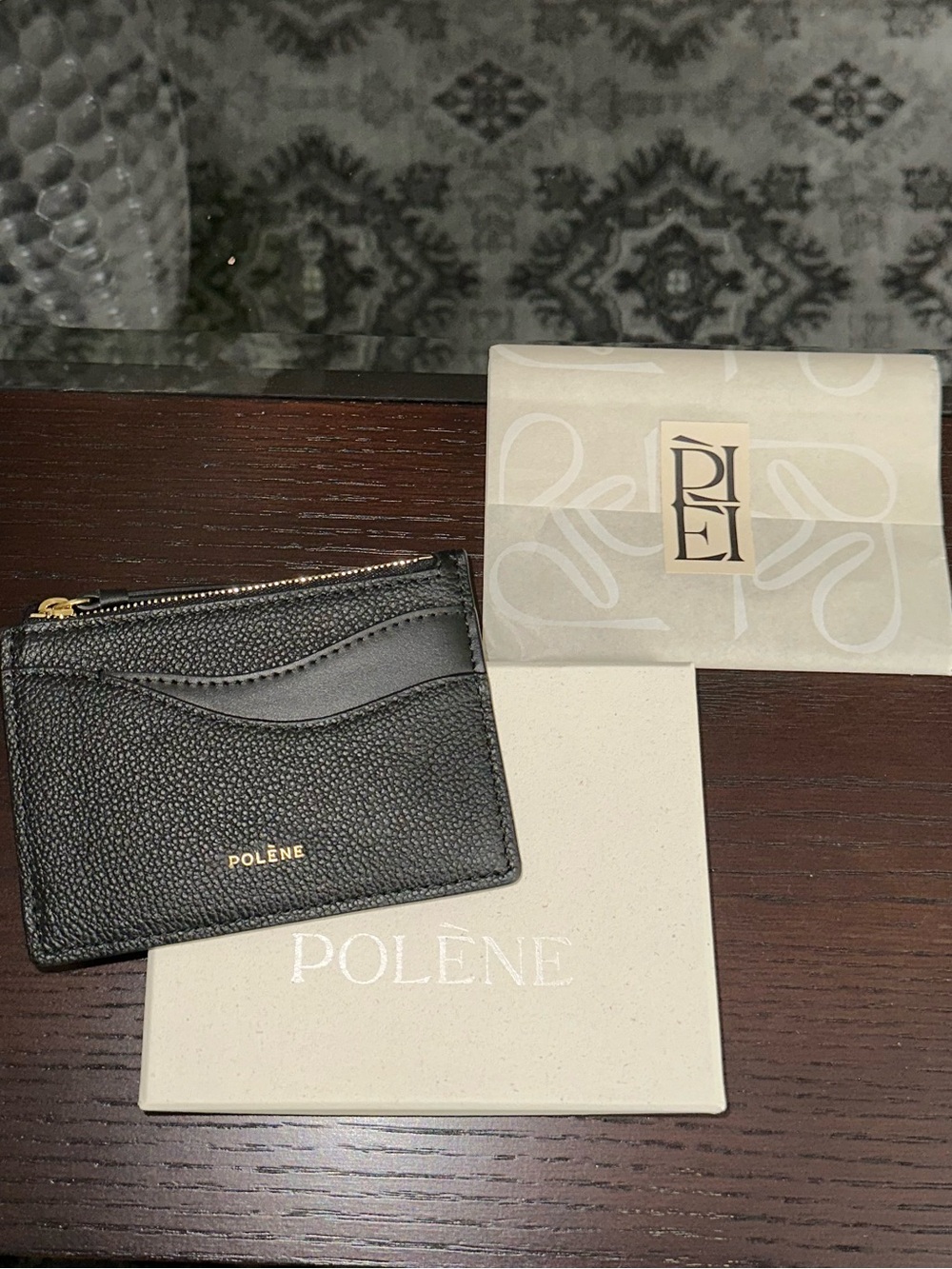 Polene Black Leather Key & Card Holder - Picture 4 of 5